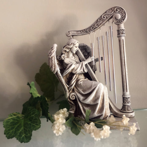 Angel with Wind Chime Harp
