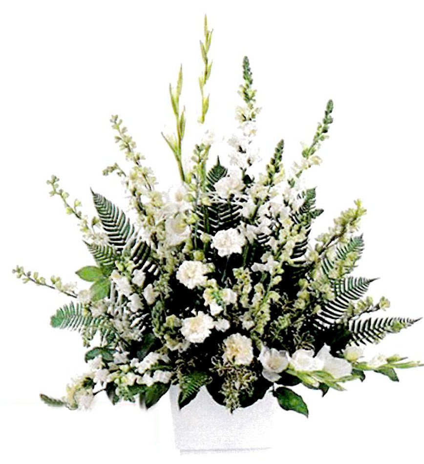 White Flowers and Greens Basket