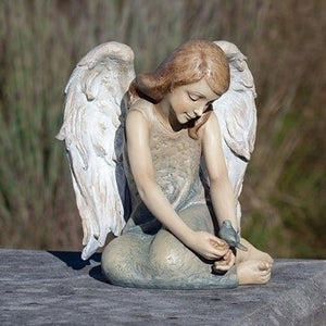 Sitting Angel with Bluebird