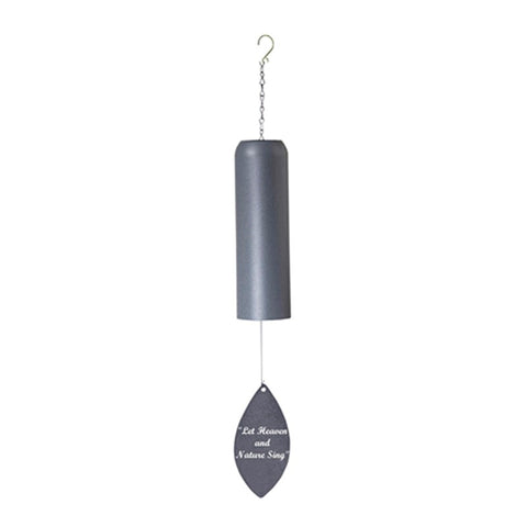 Grey Metal Tubular Windchime - Let Heaven and Nature Sing