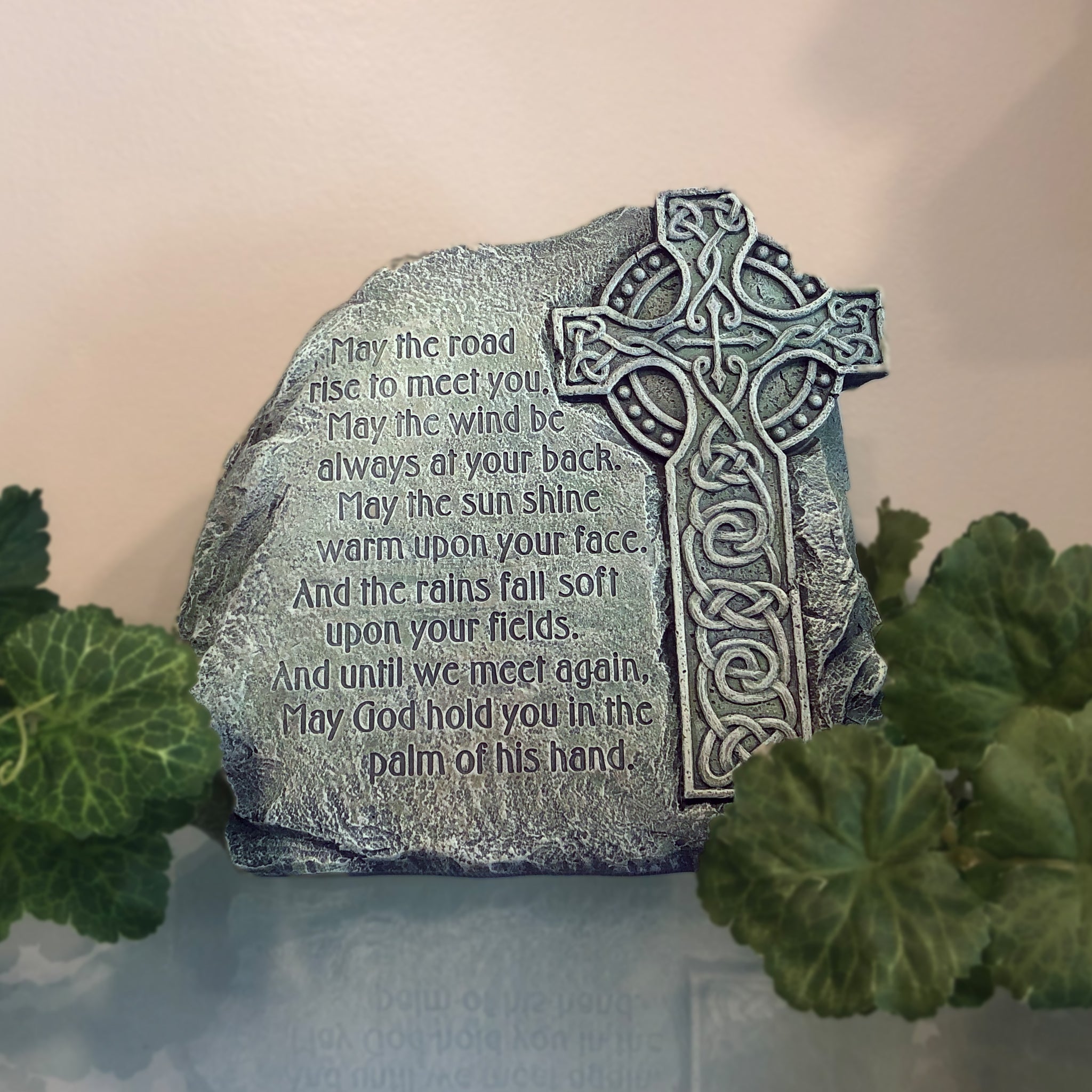 Celtic Cross Garden Stone with Verse