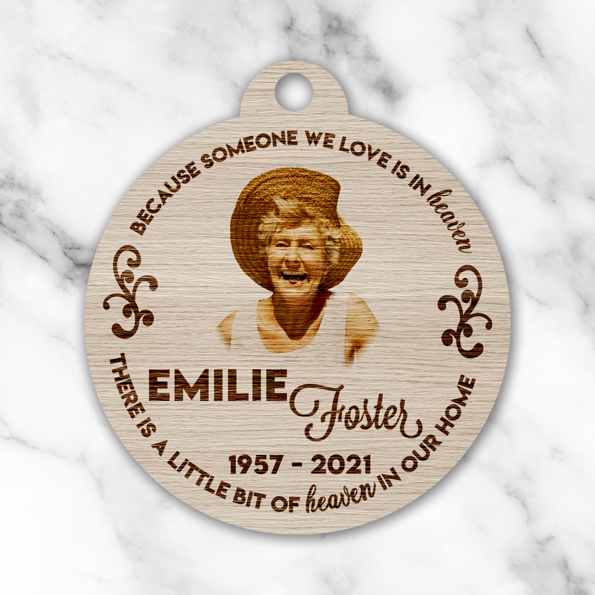 Laser-Etched Wood Ornament - REORDER ONLY