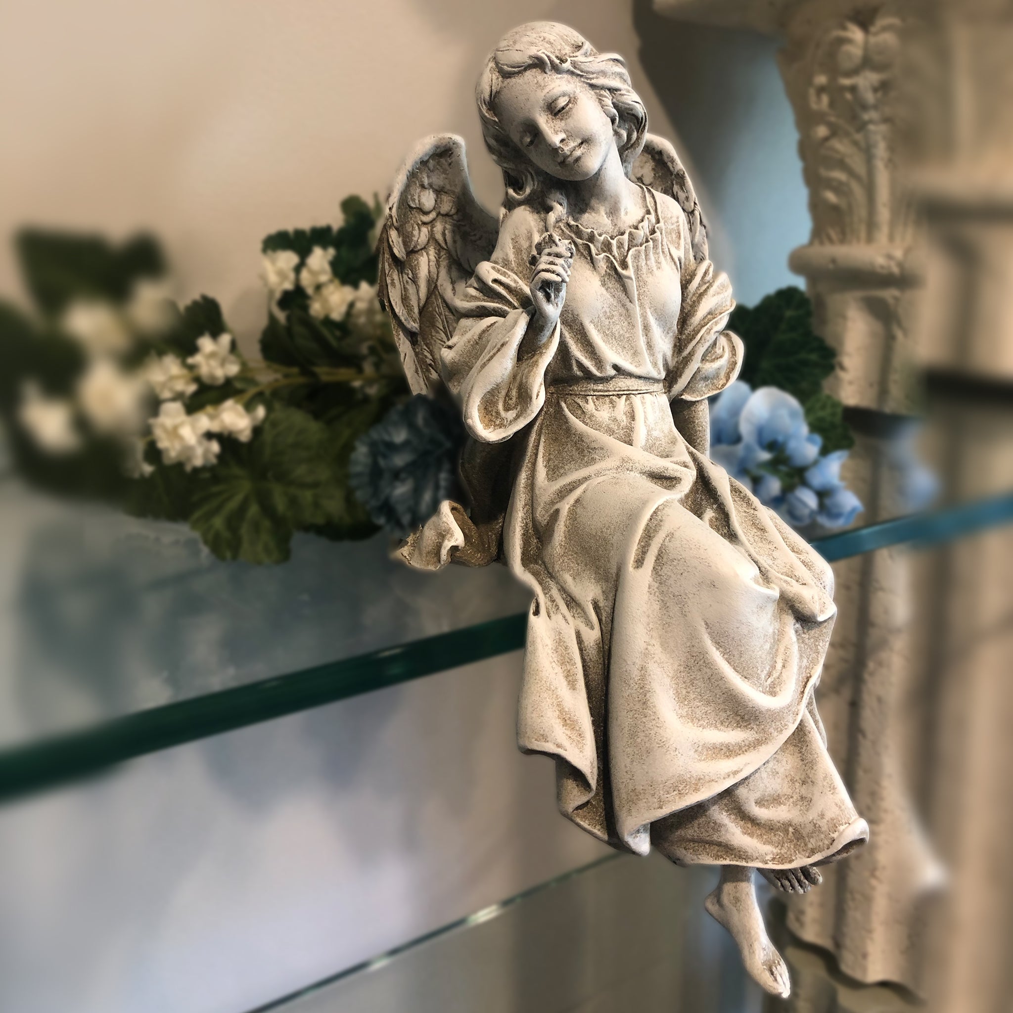 Sitting Angel Garden Statue