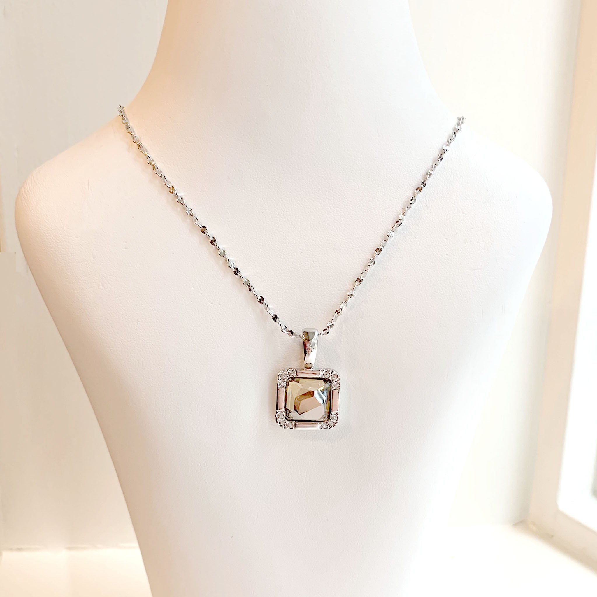 Square Crystal Necklace